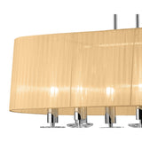 Tiffany Oval 8 Light Crystal Chandelier - Chrome With Bronze Shade