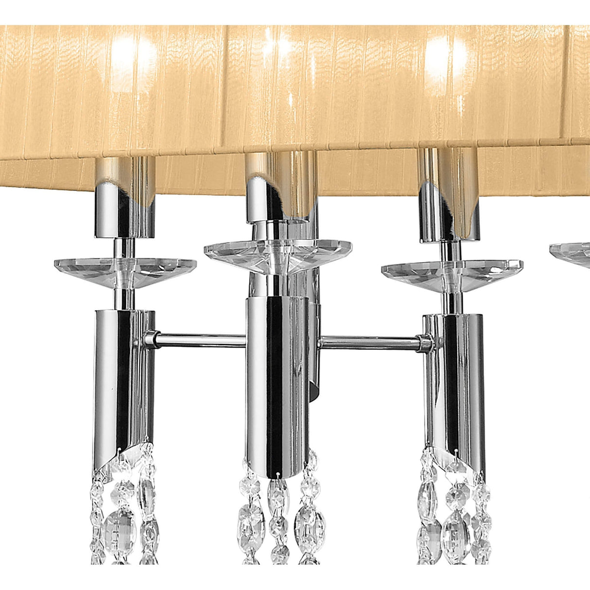 Tiffany Oval 8 Light Crystal Chandelier - Chrome With Bronze Shade