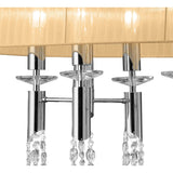 Tiffany Oval 8 Light Crystal Chandelier - Chrome With Bronze Shade