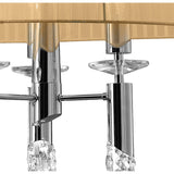 Tiffany Oval 8 Light Crystal Chandelier - Chrome With Bronze Shade