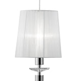 Tiffany 6 Light Crystal Bar Pendant Light - Chrome With White Shades