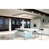 Tiffany 6 Light Crystal Bar Pendant Light - Chrome With White Shades