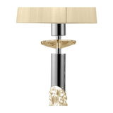 Tiffany 6 Light Crystal Bar Pendant Light - Chrome With Cream Shades