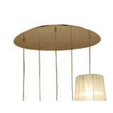 Tiffany 5 Light Crystal Cluster Pendant Light - Gold With Cream Shades