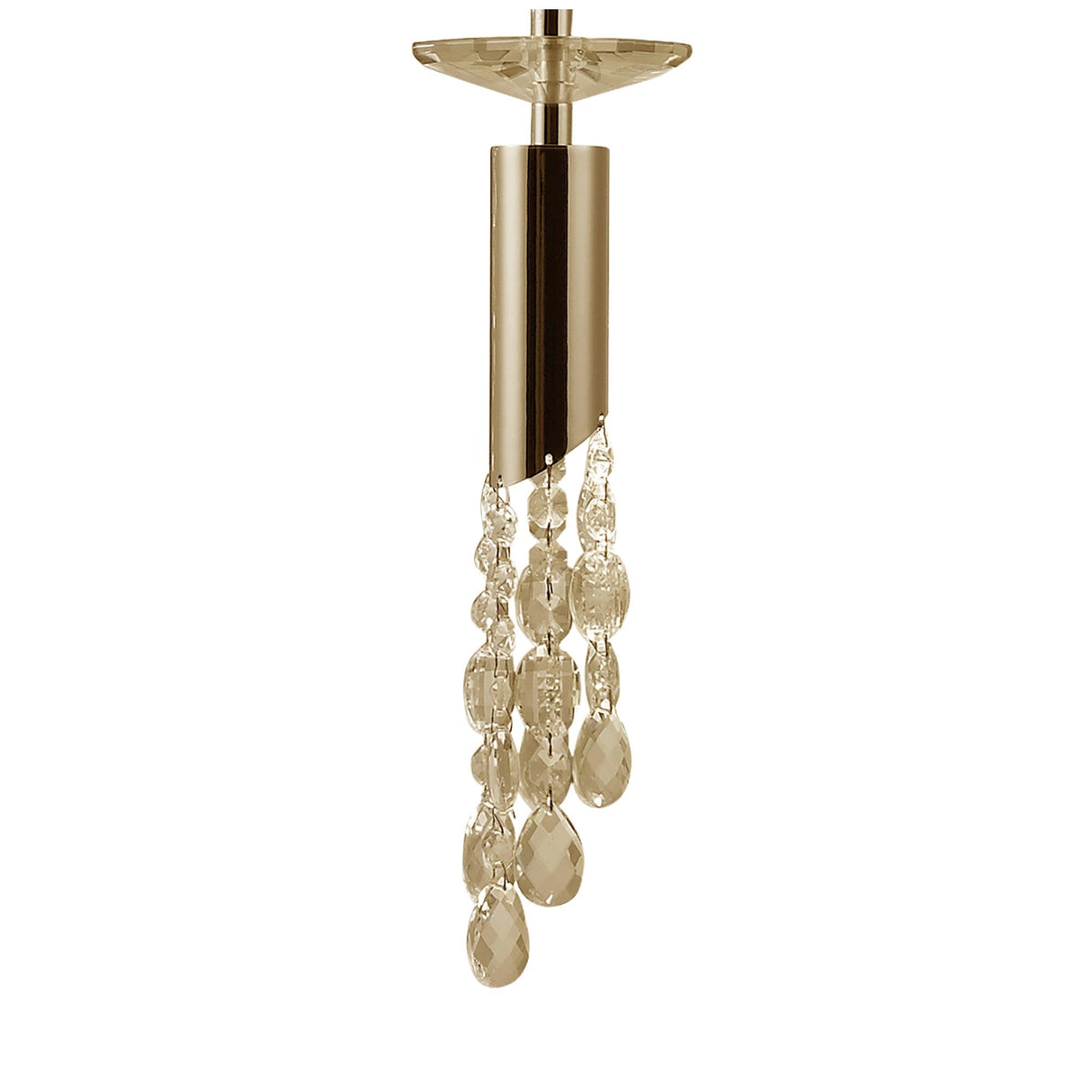 Tiffany 5 Light Crystal Cluster Pendant Light - Gold With Cream Shades