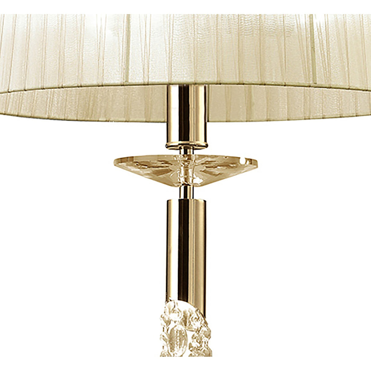 Tiffany 4 Light Crystal Pendant Light – French Gold With Cream Shade