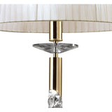 Tiffany 4 Light Crystal Pendant Light – French Gold With White Shade