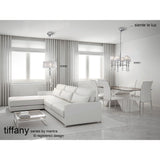 Tiffany 4 Light Crystal Pendant Light – Polished Chrome With White Shade
