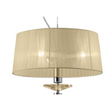 Tiffany 4 Light Crystal Pendant Light – Polished Chrome With Cream Shade