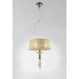 Tiffany 4 Light Crystal Pendant Light – Polished Chrome With Cream Shade