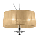 Tiffany 4 Light Crystal Pendant Light – Polished Chrome With Soft Bronze Shade