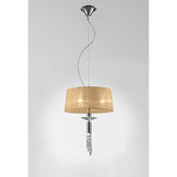 Tiffany 4 Light Crystal Pendant Light – Polished Chrome With Soft Bronze Shade