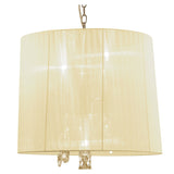 Tiffany 6 Light Crystal Pendant Light – French Gold With Cream Shade