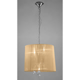 Tiffany 6 Light Crystal Pendant Light – Polished Chrome With Soft Bronze Shade