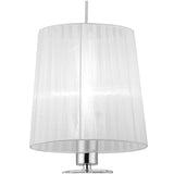 Tiffany 2 Light Crystal Pendant Light – Polished Chrome With White Shade