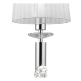 Tiffany 2 Light Crystal Pendant Light – Polished Chrome With White Shade