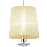 Tiffany 2 Light Crystal Pendant Light – Polished Chrome With Cream Shade