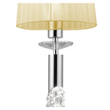 Tiffany 2 Light Crystal Pendant Light – Polished Chrome With Cream Shade