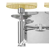 Tiffany 4 Light Crystal Wall Light With Switch - Chrome With Cream Shades