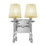 Tiffany 4 Light Crystal Wall Light With Switch - Chrome With Cream Shades