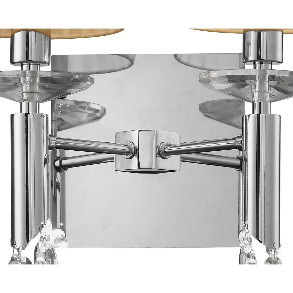 Tiffany 4 Light Crystal Wall Light With Switch - Chrome With Bronze Shades