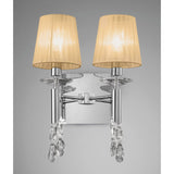 Tiffany 4 Light Crystal Wall Light With Switch - Chrome With Bronze Shades