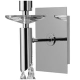 Tiffany 2 Light Crystal Wall Light With Switch - Chrome With Cream Shade