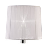 Tiffany 2 Light Crystal Table Lamp - Chrome With White Shade