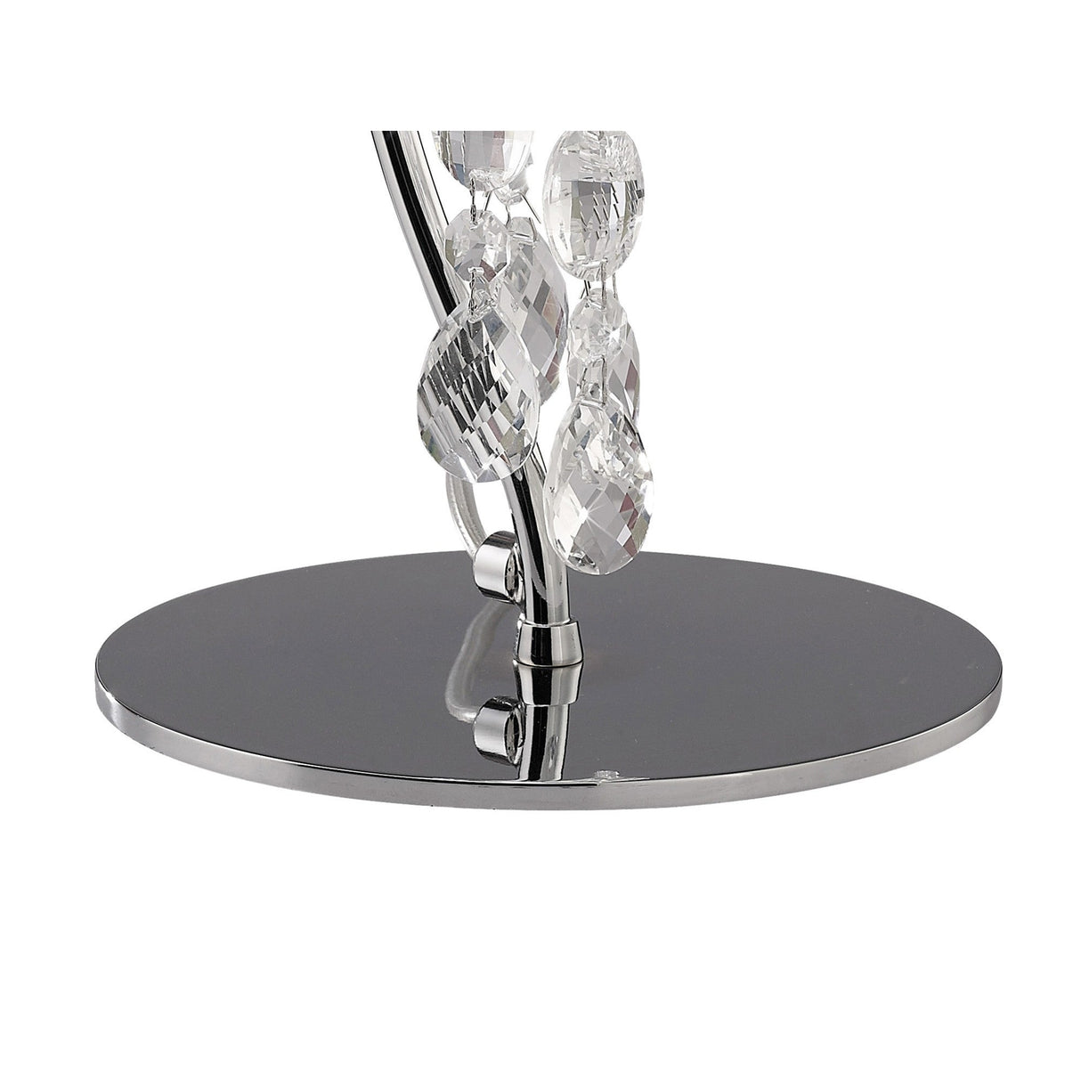 Tiffany 2 Light Crystal Table Lamp - Chrome With Cream Shade