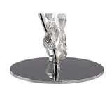 Tiffany 2 Light Crystal Table Lamp - Chrome With Cream Shade