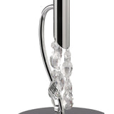 Tiffany 2 Light Crystal Table Lamp - Chrome With Cream Shade