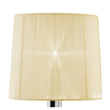Tiffany 2 Light Crystal Table Lamp - Chrome With Cream Shade