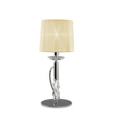 Tiffany 2 Light Crystal Table Lamp - Chrome With Cream Shade