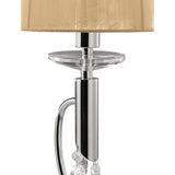 Tiffany 2 Light Crystal Table Lamp - Chrome With Soft Bronze Shade