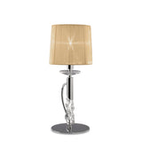 Tiffany 2 Light Crystal Table Lamp - Chrome With Soft Bronze Shade