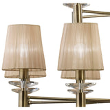 Tiffany 2 Tier 24 Light Crystal Chandelier - Brass With Bronze Shades