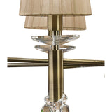 Tiffany 2 Tier 24 Light Crystal Chandelier - Brass With Bronze Shades