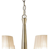Tiffany 12 Light Crystal Chandelier - Brass With Bronze Shades
