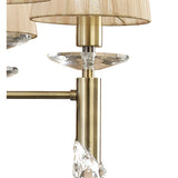 Tiffany 12 Light Crystal Chandelier - Brass With Bronze Shades