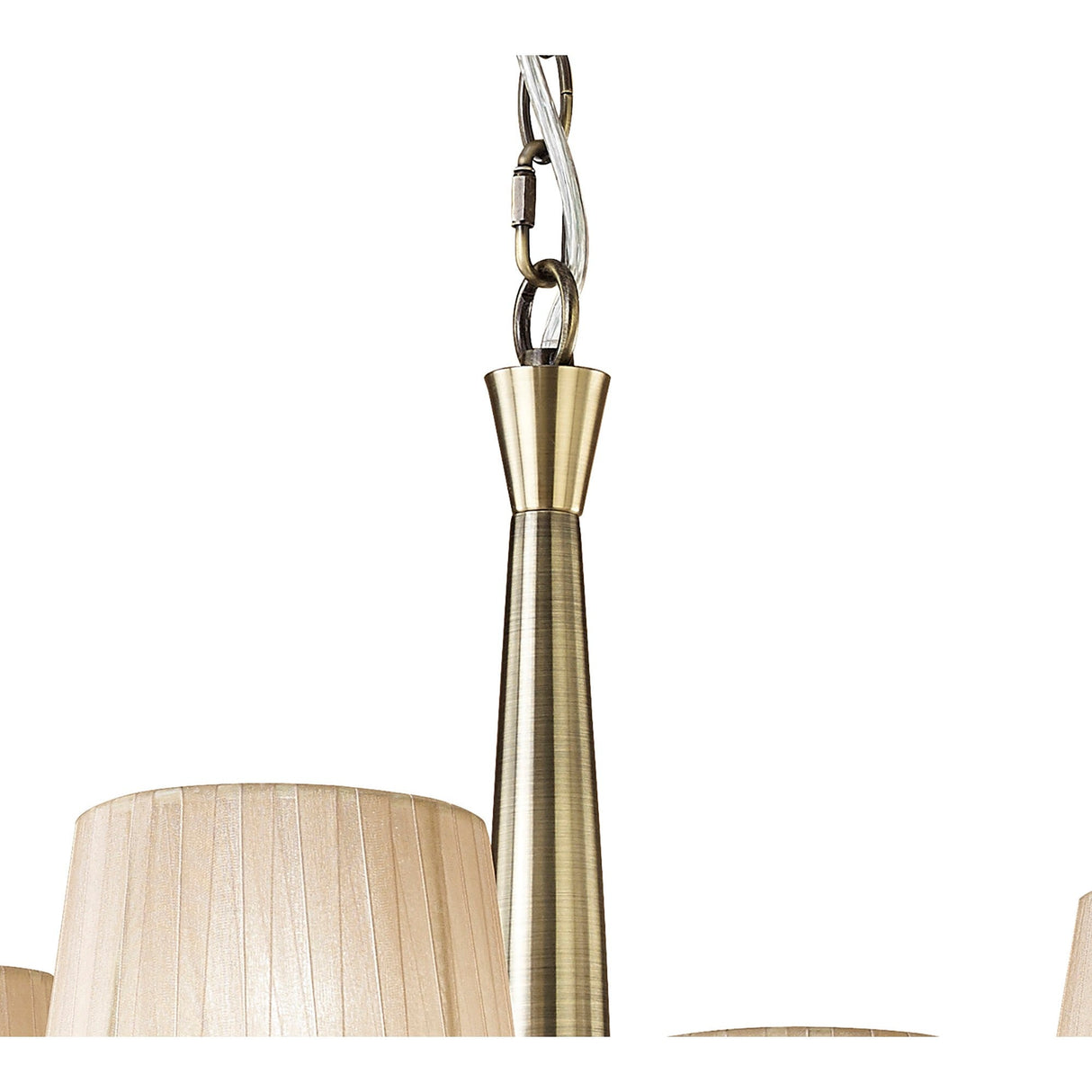 Tiffany 8 Light Crystal Chandelier - Brass With Bronze Shades