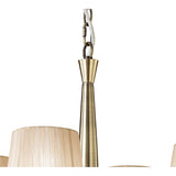 Tiffany 8 Light Crystal Chandelier - Brass With Bronze Shades