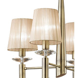 Tiffany 8 Light Crystal Chandelier - Brass With Bronze Shades