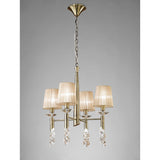 Tiffany 8 Light Crystal Chandelier - Brass With Bronze Shades