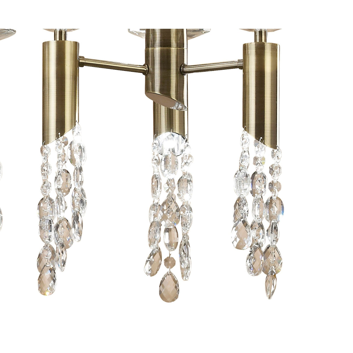 Tiffany Oval 8 Light Crystal Chandelier - Brass With Bronze Shade