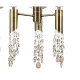 Tiffany Oval 8 Light Crystal Chandelier - Brass With Bronze Shade