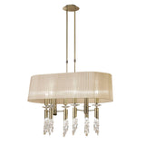 Tiffany Oval 8 Light Crystal Chandelier - Brass With Bronze Shade