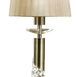 Tiffany 6 Light Crystal Bar Pendant Light - Brass With Bronze Shades