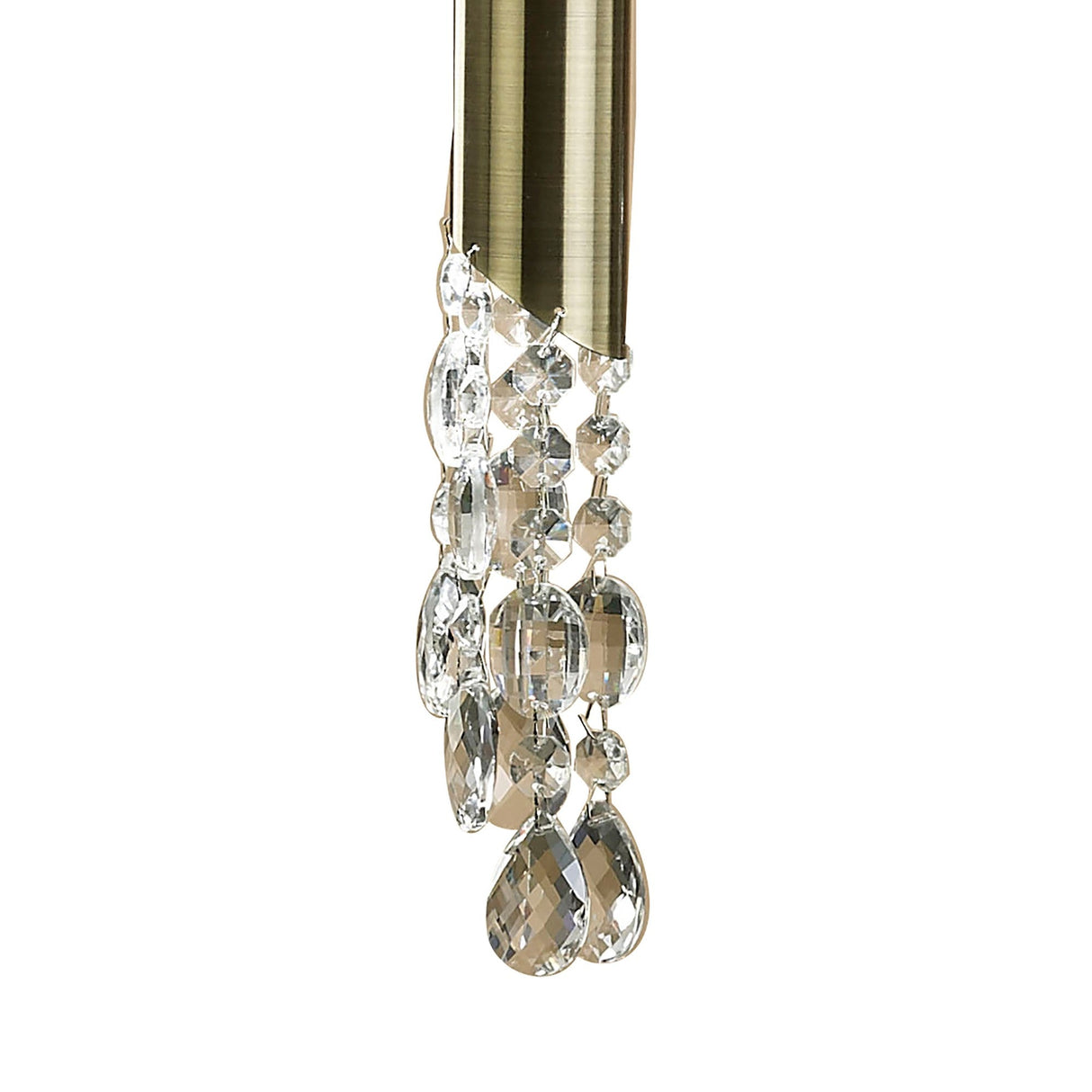 Tiffany 6 Light Crystal Bar Pendant Light - Brass With Bronze Shades