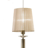 Tiffany 5 Light Crystal Cluster Pendant Light - Brass With Bronze Shades