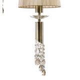 Tiffany 5 Light Crystal Cluster Pendant Light - Brass With Bronze Shades